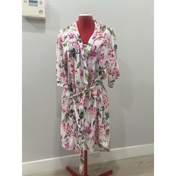 Show Me Your Mumu Floral Print Robe One Size OS Kimono Lightweight Pink - Picture 7 of 8